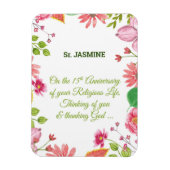 修道院15周年記念水彩花 マグネット (縦)