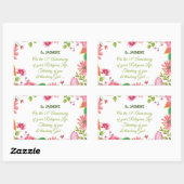 修道院15周年記念水彩花 長方形シール (シート)