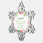 修道院25周年記念水彩花 スノーフレークピューターオーナメント (右)