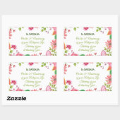 修道院25周年記念水彩花 長方形シール (シート)