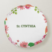 修道院45周年記念水彩花 ラウンドクッション (裏面)