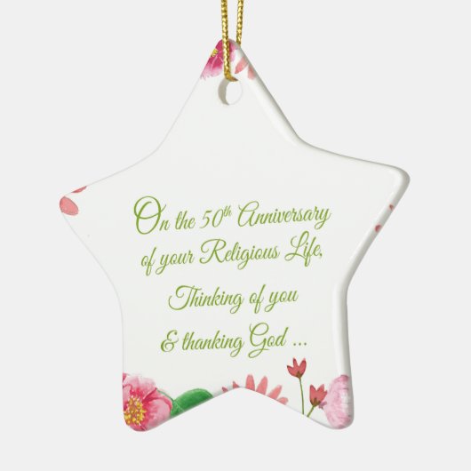 修道院50周年記念水彩花 セラミックオーナメント (左)