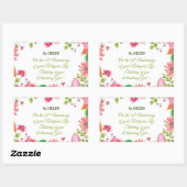 修道院50周年記念水彩花 長方形シール (シート)