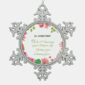 修道院55周年記念水彩花 スノーフレークピューターオーナメント (正面)