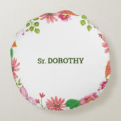 修道院55周年記念水彩花 ラウンドクッション (裏面)