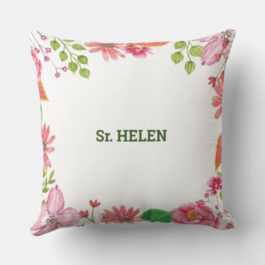 修道院70周年記念水彩花 クッション (裏面)