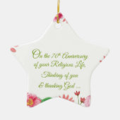 修道院70周年記念水彩花 セラミックオーナメント (正面)