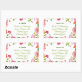 修道院70周年記念水彩花 長方形シール (シート)