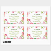 修道院75周年記念水彩花 長方形シール (シート)