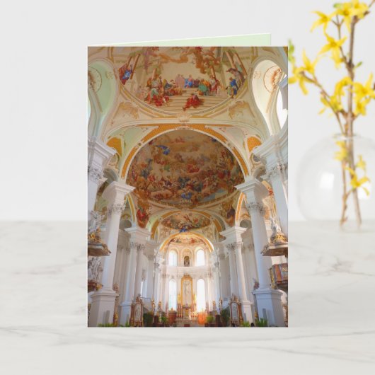 修道院abbey neresheim教会グリーティングカード カード (黄色い花)