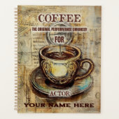 俳優おもしろい名コーパーソナライズされたヒーヴィンテージ プランナー手帳 (正面)