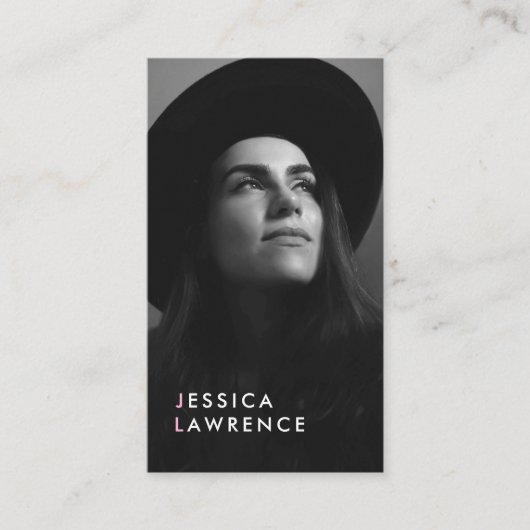 俳優がヘッドショット写真をモデル化モダンする 名刺 (正面)