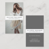 俳優とモデルのヘッドショットNo.2名刺 名刺 (正面/裏面)