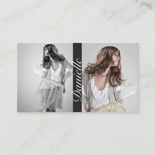 俳優とモデルDouble Photo Business Card 名刺 (正面)