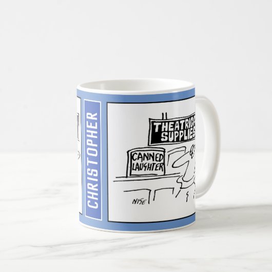 俳優と劇場用品の漫画。 コーヒーマグカップ (正面右)