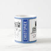 俳優と劇場用品の漫画。 コーヒーマグカップ (中央)