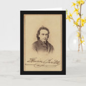 俳優のエドウィンブース1862年の署名されたカード カード (黄色い花)