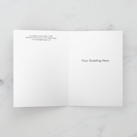 俳優のゴッドフリーTearleの挨拶状 カード (内部)