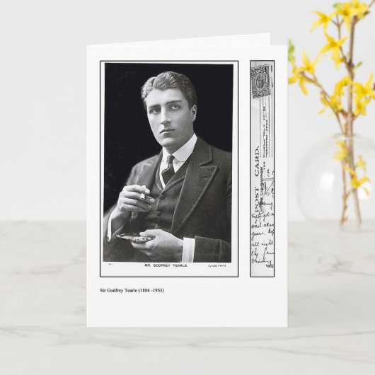 俳優のゴッドフリーTearleの挨拶状 カード (黄色い花)