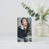 俳優のモデル写真のモダンBlk R 名刺 (スタンド正面)