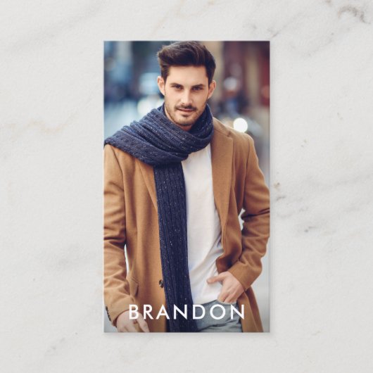 俳優のモデル写真のモダンBlk W 名刺 (正面)