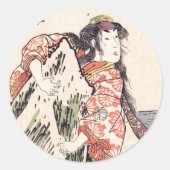 俳優の三代目瀬川菊之丞が女形で ラウンドシール (正面)