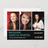 俳優の三頭立て ポストカード (正面/裏面)