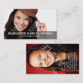 俳優の二重Headshotの透明なパネル 名刺 (正面/裏面)