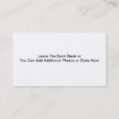 俳優の名刺のHeadshotsの写真カード 名刺 (裏面)