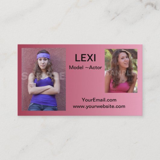 俳優の名刺のHeadshotsの写真カード 名刺 (正面)