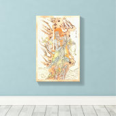 俳優の市川團十郎（5代目）による石像 キャンバスプリント (インサイチュ (ウッドフロア))