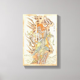 俳優の市川團十郎（5代目）による石像 キャンバスプリント