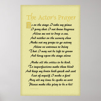 俳優の祈りの言葉ポスター ポスター