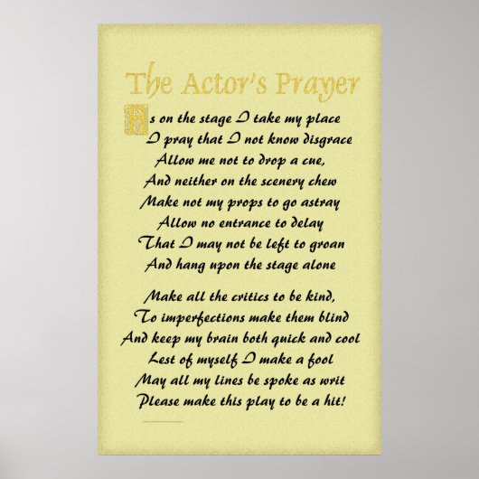 俳優の祈りの言葉ポスター ポスター (正面)