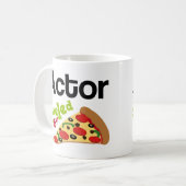 俳優の(おもしろいな)ピザ コーヒーマグカップ (正面左)