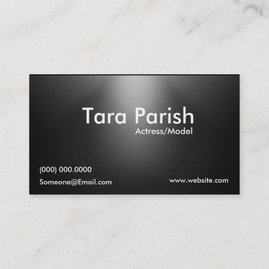 俳優のheadshotの名刺は演技を模倣します 名刺 (裏面)