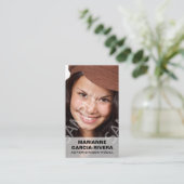 俳優のHeadshotsの白く透明なパネル 名刺 (スタンド正面)