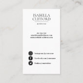 俳優ダンサーモデル縦型写真ソーシャルメディア 名刺 (裏面)