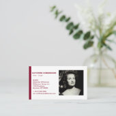 俳優ヘッドショットブルゴーニュストライプレッド 名刺 (スタンド正面)