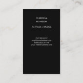 俳優モデルのダンサーの写真のトレンディーコンテンポラリーはっきりした 名刺 (裏面)