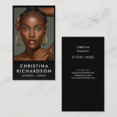 俳優モデルのダンサーの写真のトレンディーコンテンポラリーはっきりした 名刺 (正面/裏面)