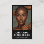 俳優モデルのダンサーの写真のトレンディーコンテンポラリーはっきりした 名刺 (正面)