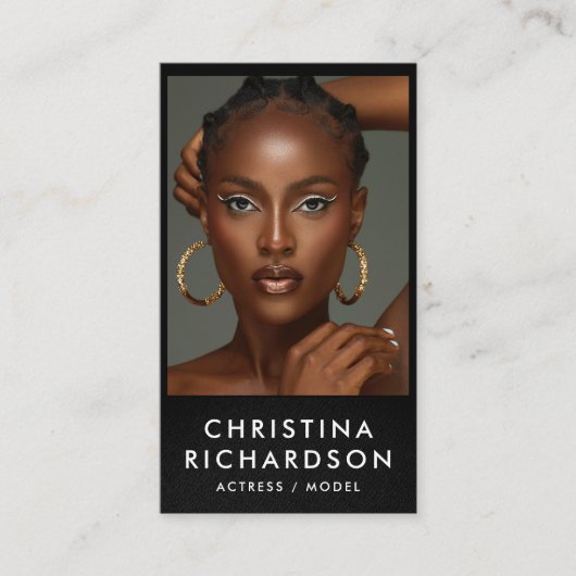 俳優モデルのダンサーの写真のトレンディーコンテンポラリーはっきりした 名刺 (正面)