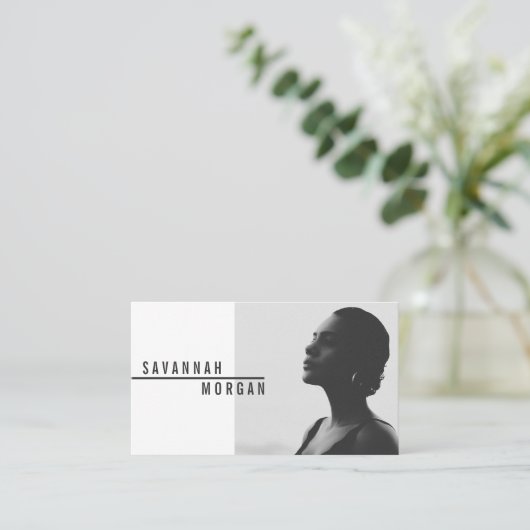 俳優モデルのダンサーの写真トレンディーコンテンポラリー黒 名刺 (スタンド正面)