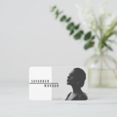 俳優モデルのダンサーの写真トレンディーコンテンポラリー黒 名刺 (スタンド正面)