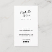 俳優モデルのヘッドショット写真モダン撮影 名刺 (裏面)