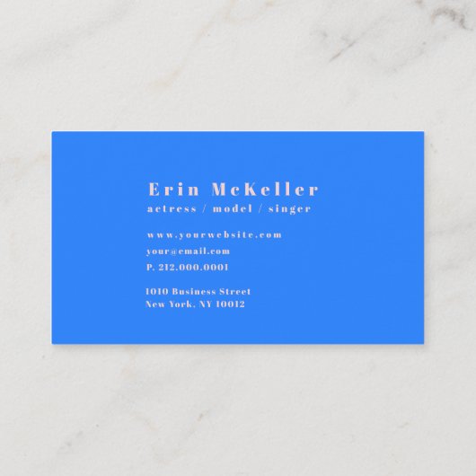 俳優モデル歌手スタイリッシュ写真名刺 名刺 (裏面)