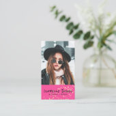 俳優モデル歌手ダンサーピンク写真の名刺 名刺 (スタンド正面)