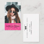 俳優モデル歌手ダンサーピンク写真の名刺 名刺 (正面/裏面)