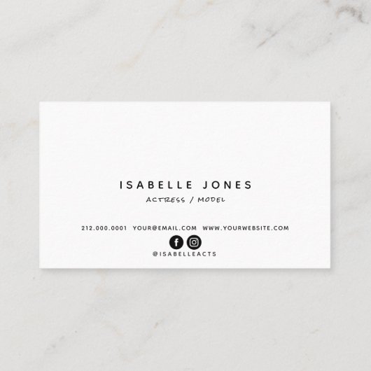 俳優モデル歌手ダンサーフォト名刺 名刺 (裏面)